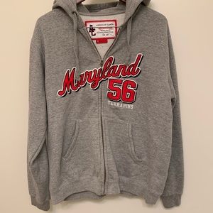UMD Terps Maryland Hooded ZIP Sweatshirt Adult XL